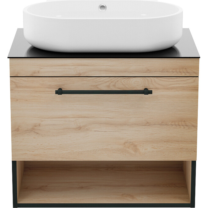 Тумба с раковиной Imprese Black Edge F32117OK (71 см, дуб/черный, подвесная, умывальник i32119(2)), фото 3