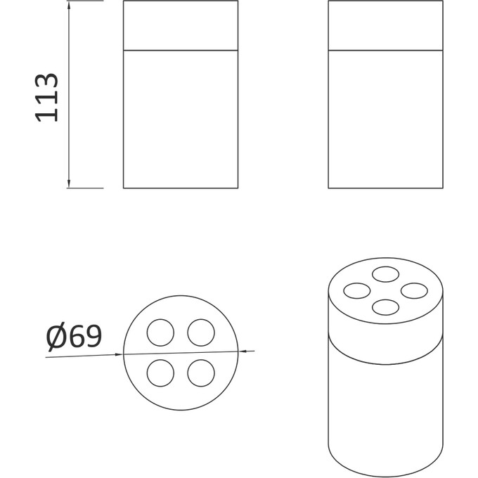 Тримач для зубних щіток RJ Warsaw RJAC022-03NI (прозорий/нержавіюча сталь, настільний), фото , изображение 2