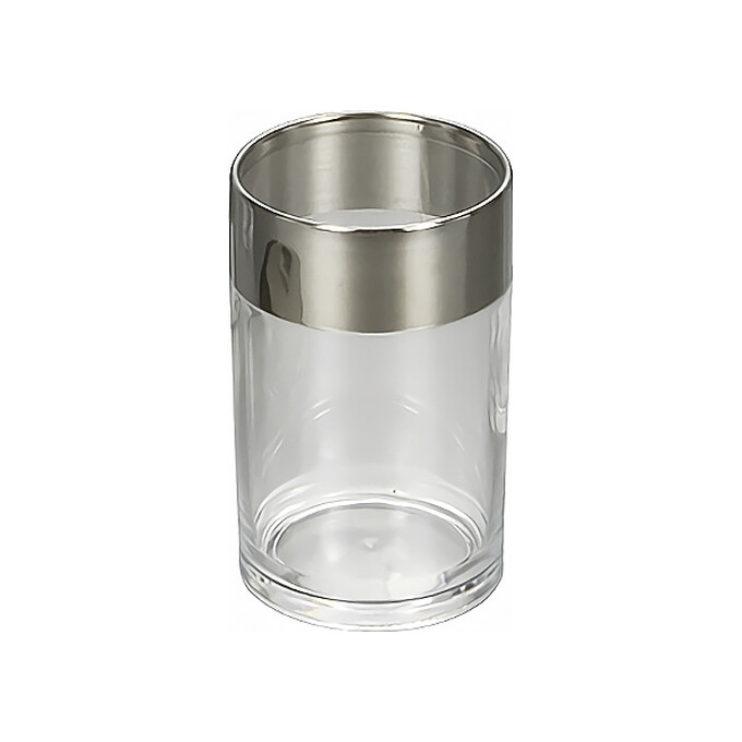 Склянка для зубних щіток RJ Warsaw RJAC022-04NI (прозорий/нержавіюча сталь, настільний), фото 