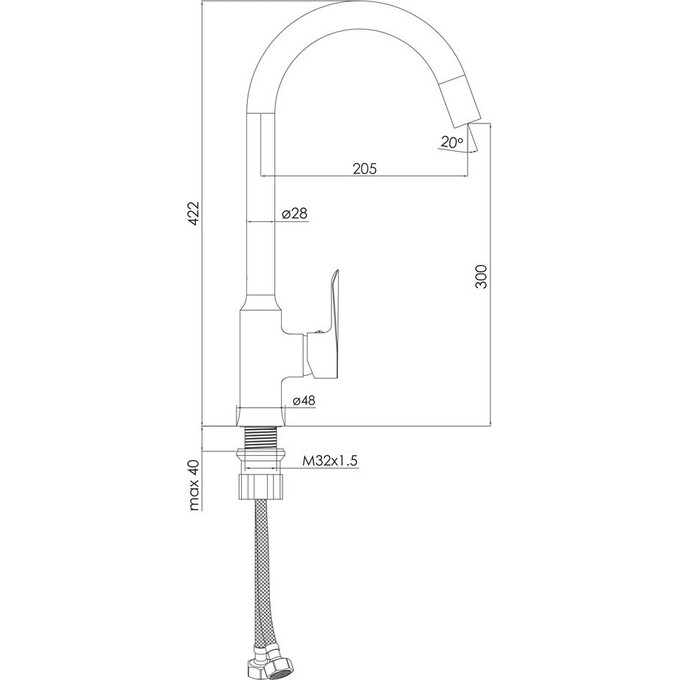 Смеситель для кухни Imprese Vaclav F03406403AA (белый), фото 2