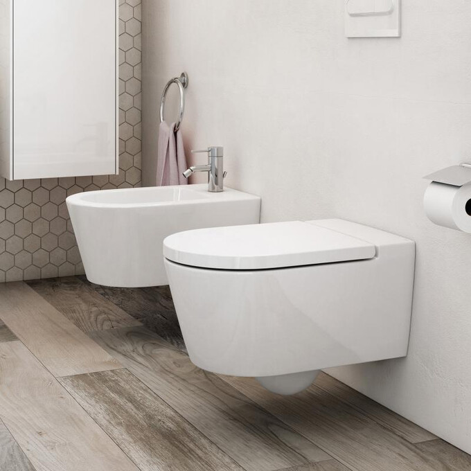 Безободковый подвесной унитаз Roca Inspira Round A346527000 (без сидения), Цвет производителя: белый, фото 6