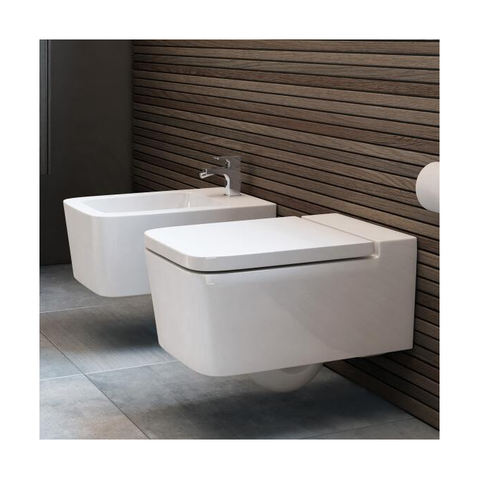 Безободковый подвесной унитаз Roca Inspira Square A346537000 (без сидения), Цвет производителя: белый глянец, фото 6