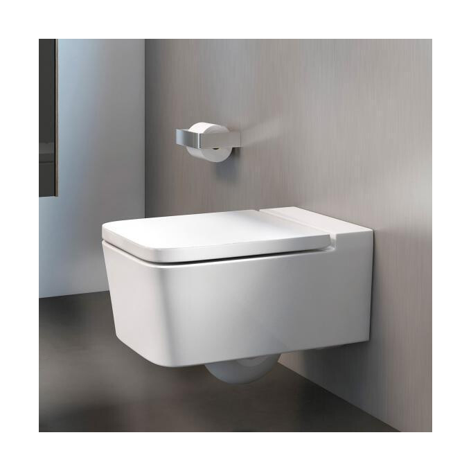 Безободковый подвесной унитаз Roca Inspira Square A346537000 (без сидения), Цвет производителя: белый глянец, фото 3