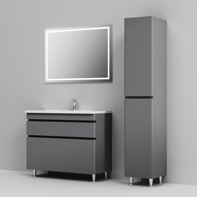 Тумба с раковиной Am.Pm Hit M93A-FSX01002-WC01002GM38 (100 см, графит матовый, напольная), фото 6