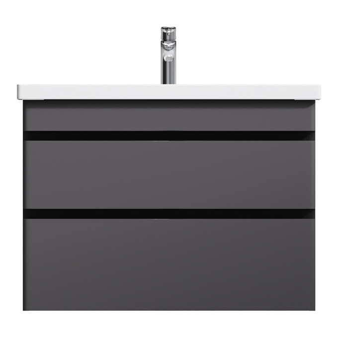 Тумба с раковиной Am.Pm Hit M93A-FHX0752-WC0752GM38 (76 см, графит матовый, подвесная), фото 