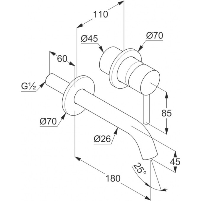 Зовнішня частина змішувача для раковини Kludi Bozz 382443976 (чорна матова), фото , изображение 3