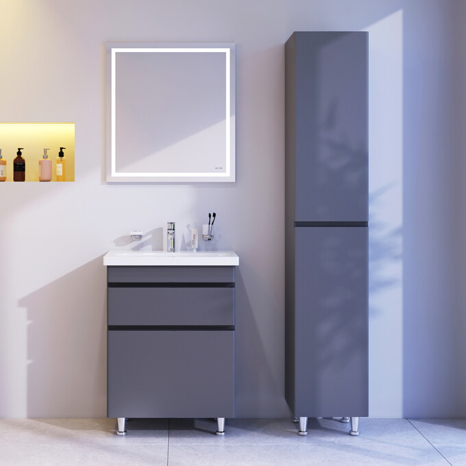 Тумба с раковиной Am.Pm Hit M93A-FSX0602-WC0602GM38 (61 см, графит матовый, напольная), фото 4