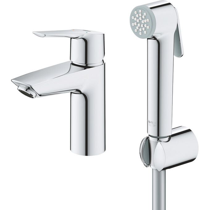 Змішувач для умивальника Grohe QuickFix Start S-Size 23123003 (з гігієнічним душем), Колір виробника: хром, фото , изображение 4