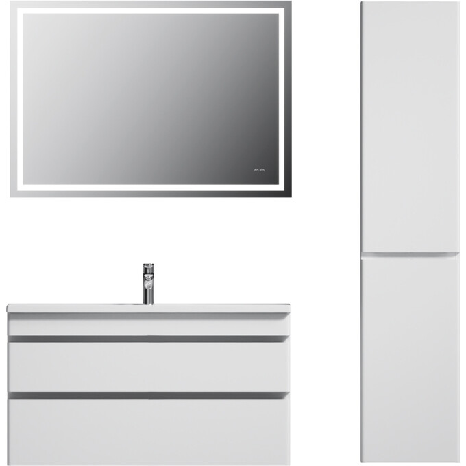 Тумба с раковиной Am.Pm Hit M93A-FHX01002-WC01002WG38 (100 см, белая глянцевая, подвесная), фото 5