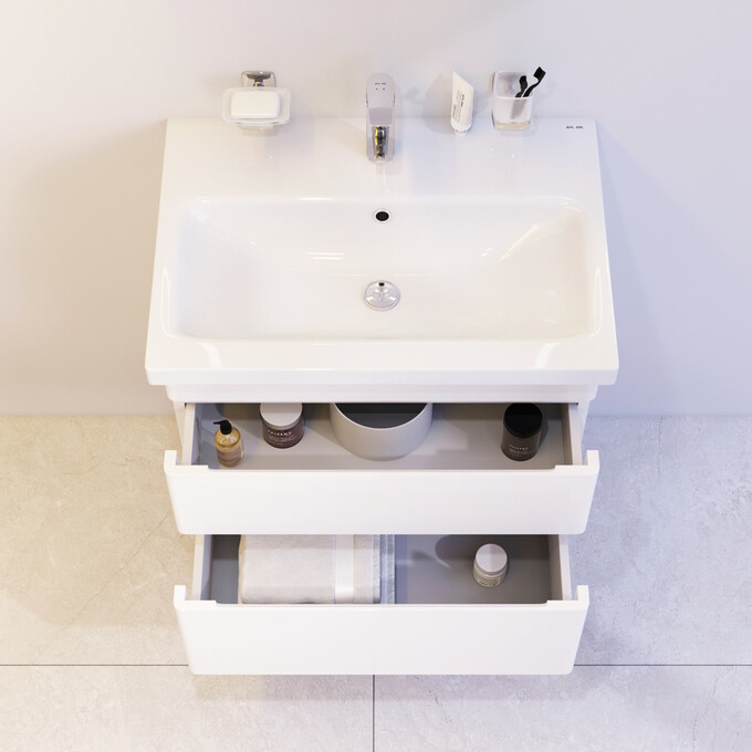 Тумба с раковиной Am.Pm Hit M93A-FHX0602-WC0602WG38 (61 см, белая глянцевая, подвесная), фото 3