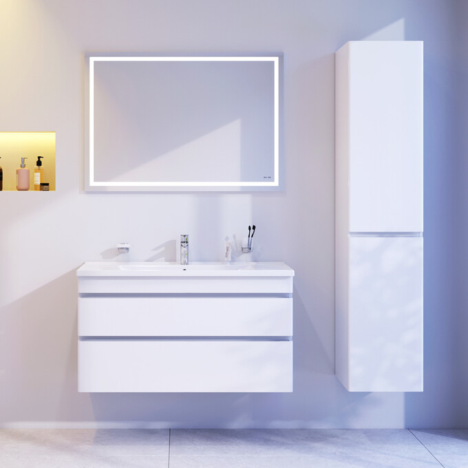 Тумба с раковиной Am.Pm Hit M93A-FHX01002-WC01002WG38 (100 см, белая глянцевая, подвесная), фото 4