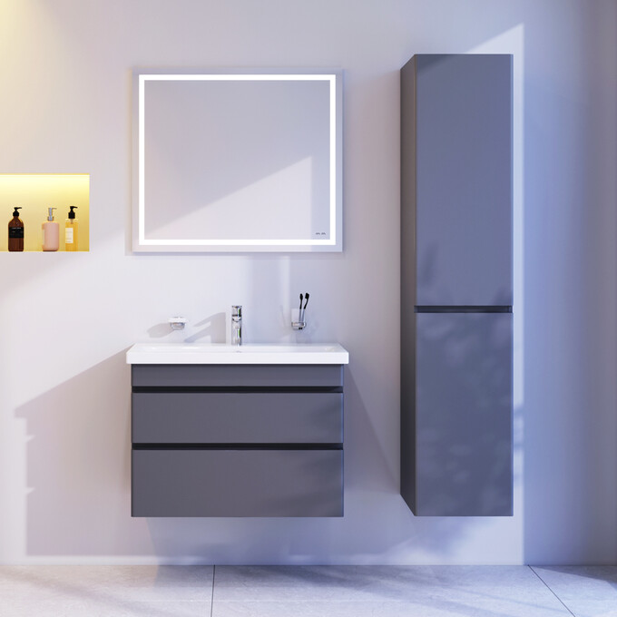 Тумба с раковиной Am.Pm Hit M93A-FHX0752-WC0752GM38 (76 см, графит матовый, подвесная), фото 4