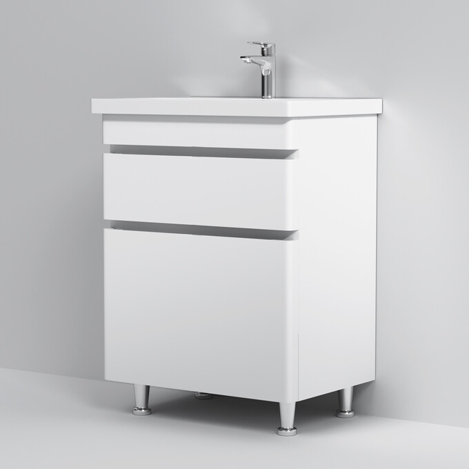 Тумба с раковиной Am.Pm Hit M93A-FSX0602-WC0602WG38 (61 см, белая глянцевая, напольная), фото 7