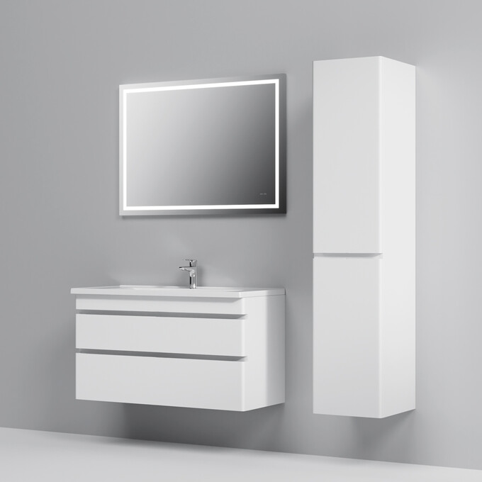 Тумба с раковиной Am.Pm Hit M93A-FHX01002-WC01002WG38 (100 см, белая глянцевая, подвесная), фото 7