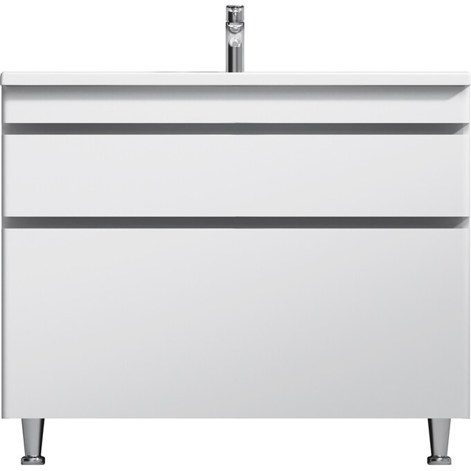 Тумба с раковиной Am.Pm Hit M93A-FSX01002-WC01002WG38 (100 см, белая глянцевая, напольная), фото 