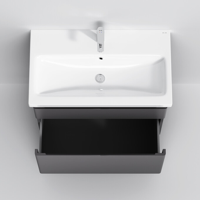 Тумба с раковиной Am.Pm Hit M93A-FSX0752-WC0752GM38 (76 см, графит матовый, напольная), фото 8