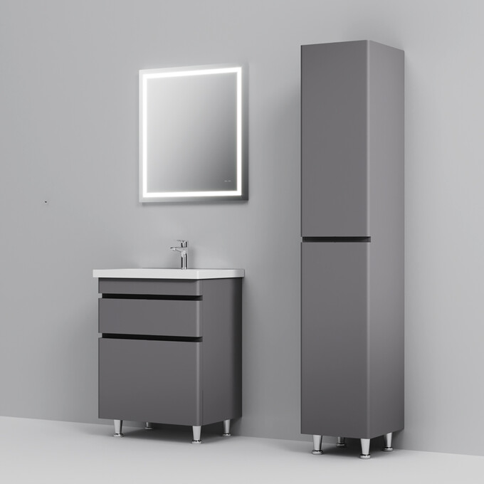 Тумба с раковиной Am.Pm Hit M93A-FSX0602-WC0602GM38 (61 см, графит матовый, напольная), фото 6