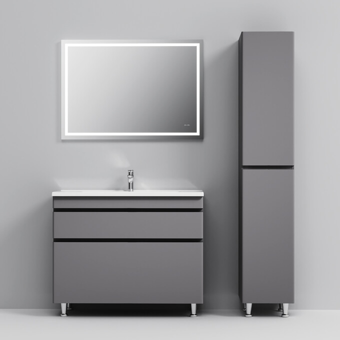 Тумба с раковиной Am.Pm Hit M93A-FSX01002-WC01002GM38 (100 см, графит матовый, напольная), фото 5