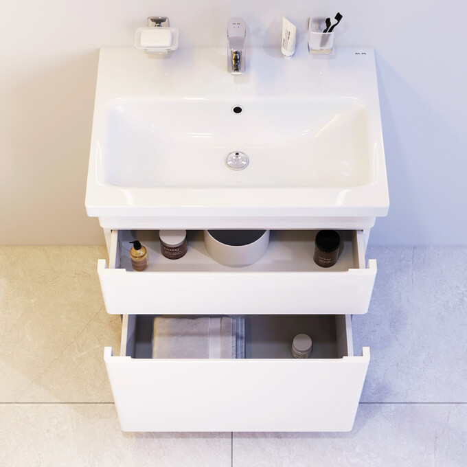 Тумба с раковиной Am.Pm Hit M93A-FSX0602-WC0602WG38 (61 см, белая глянцевая, напольная), фото 3