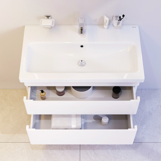 Тумба с раковиной Am.Pm Hit M93A-FHX0752-WC0752WG38 (76 см, белая глянцевая, подвесная), фото 3