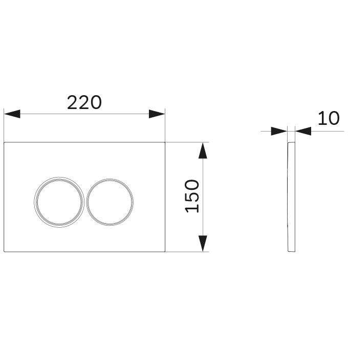 Клавіша змиву Am.Pm ProC L I070101 (біла глянсова), фото , изображение 2