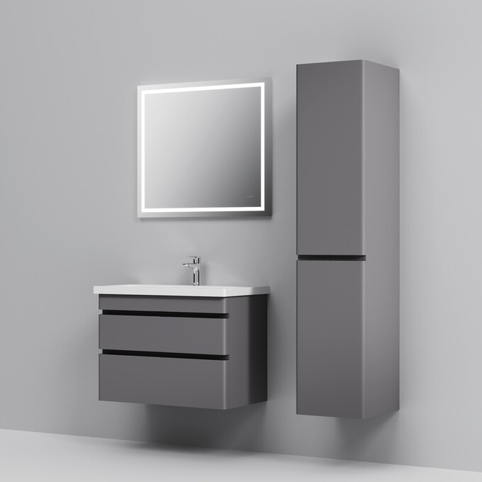 Тумба с раковиной Am.Pm Hit M93A-FHX0752-WC0752GM38 (76 см, графит матовый, подвесная), фото 6