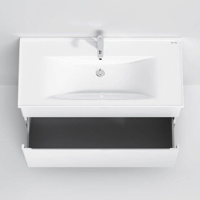 Тумба с раковиной Am.Pm Hit M93A-FSX01002-WC01002WG38 (100 см, белая глянцевая, напольная), фото 8