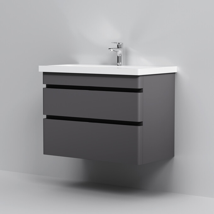 Тумба с раковиной Am.Pm Hit M93A-FHX0752-WC0752GM38 (76 см, графит матовый, подвесная), фото 7