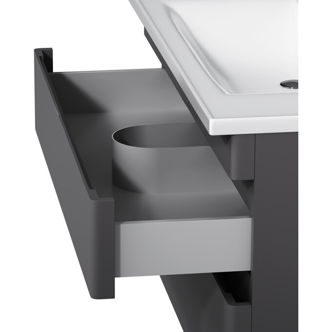 Тумба с раковиной Am.Pm Hit M93A-FHX01002-WC01002GM38 (100 см, графит матовый, подвесная), фото 10