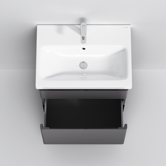 Тумба с раковиной Am.Pm Hit M93A-FSX0602-WC0602GM38 (61 см, графит матовый, напольная), фото 8