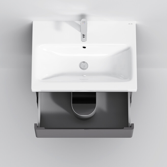 Тумба с раковиной Am.Pm Hit M93A-FHX0602-WC0602GM38 (61 см, графит матовый, подвесная), фото 9