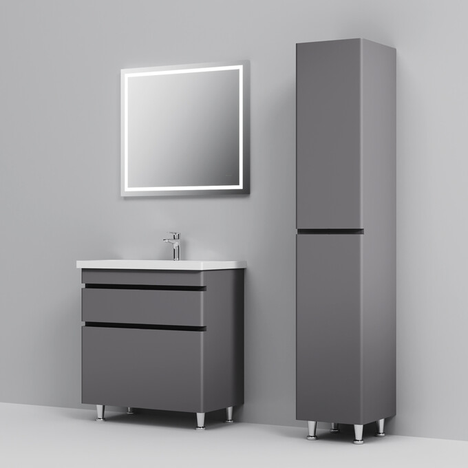 Тумба с раковиной Am.Pm Hit M93A-FSX0752-WC0752GM38 (76 см, графит матовый, напольная), фото 6