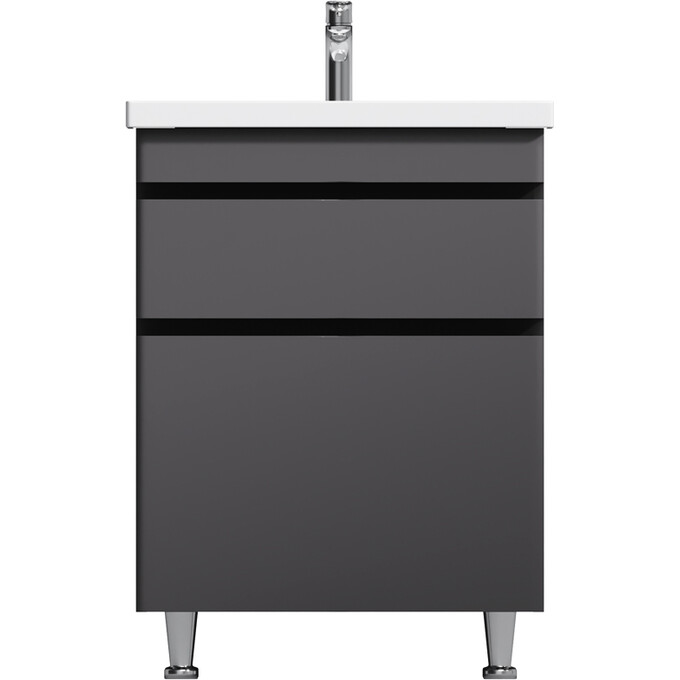 Тумба с раковиной Am.Pm Hit M93A-FSX0602-WC0602GM38 (61 см, графит матовый, напольная), фото 