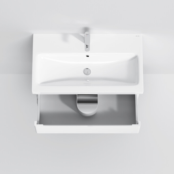 Тумба с раковиной Am.Pm Hit M93A-FHX0752-WC0752WG38 (76 см, белая глянцевая, подвесная), фото 9