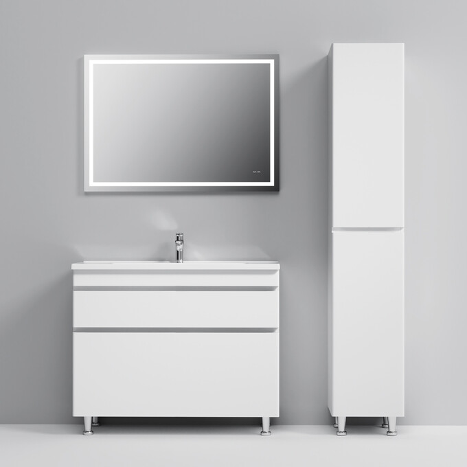 Тумба с раковиной Am.Pm Hit M93A-FSX01002-WC01002WG38 (100 см, белая глянцевая, напольная), фото 5