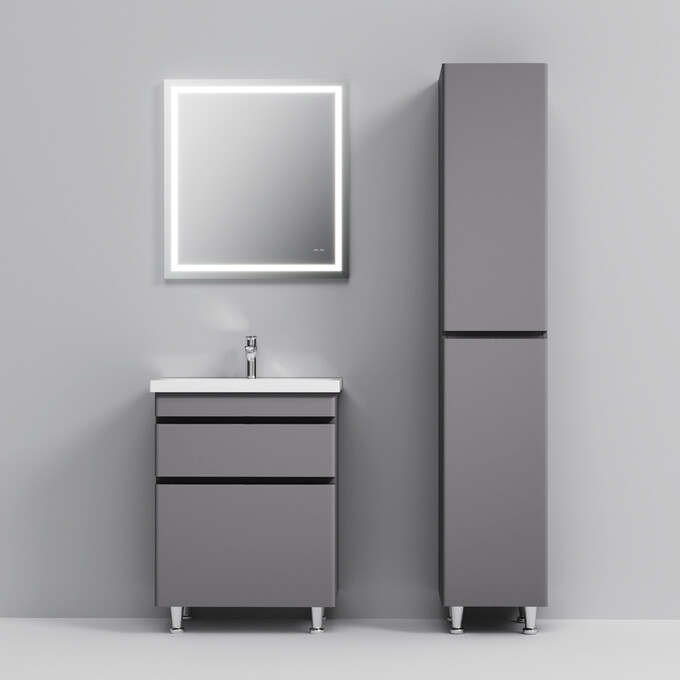 Тумба с раковиной Am.Pm Hit M93A-FSX0602-WC0602GM38 (61 см, графит матовый, напольная), фото 5