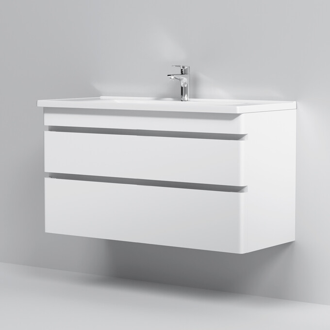 Тумба с раковиной Am.Pm Hit M93A-FHX01002-WC01002WG38 (100 см, белая глянцевая, подвесная), фото 8