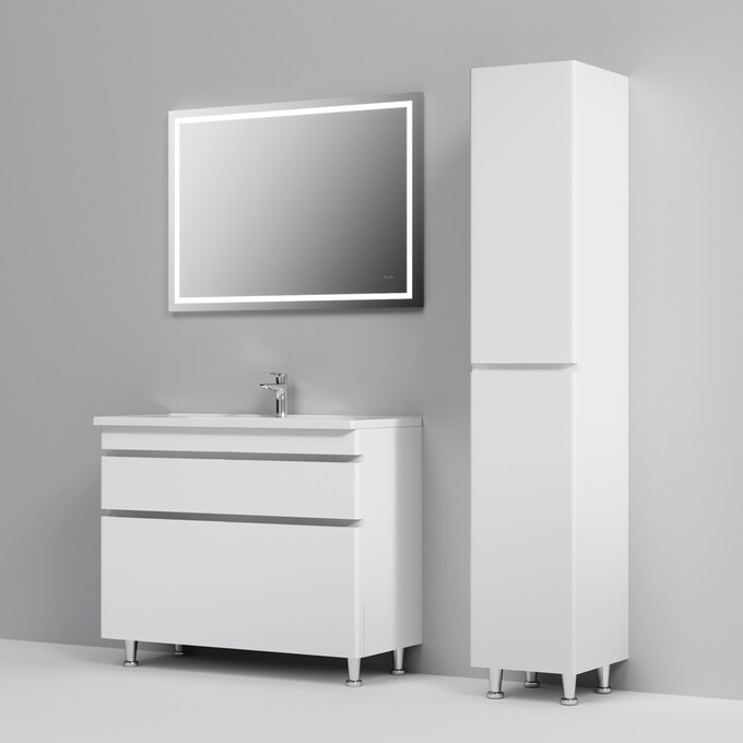 Тумба с раковиной Am.Pm Hit M93A-FSX01002-WC01002WG38 (100 см, белая глянцевая, напольная), фото 6