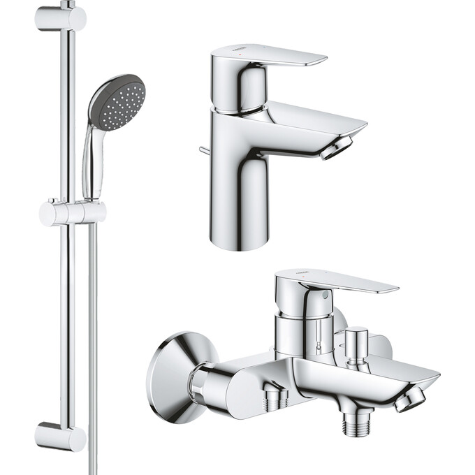 Комплект змішувачів для ванної кімнати Grohe QuickFix Start Edge S-Size UA202501SQ (24196001+24198001+27942000), фото 
