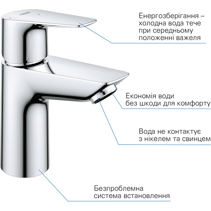 Комплект змішувачів для ванної кімнати Grohe QuickFix Start Edge ColdStart UA202502SE (23900001+24197001+27942000), фото , изображение 15