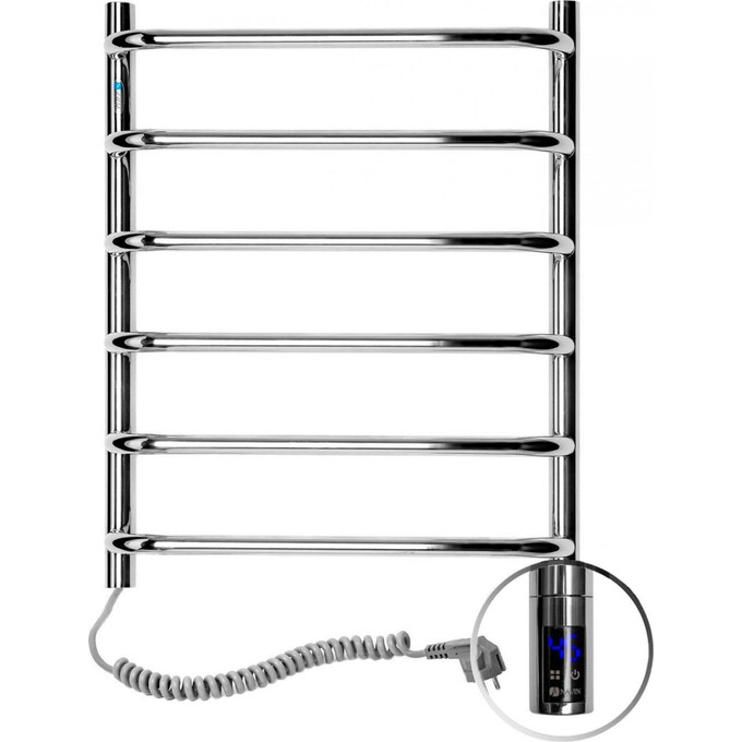 Электрический полотенцесушитель Navin Симфония Sensor 10-009133-4860 (480x600, левый, сенсорный, с таймером), Доступные размеры: 480 x 600, Цвет производителя: хром, Подключение полотенцесушителя: левое, фото 