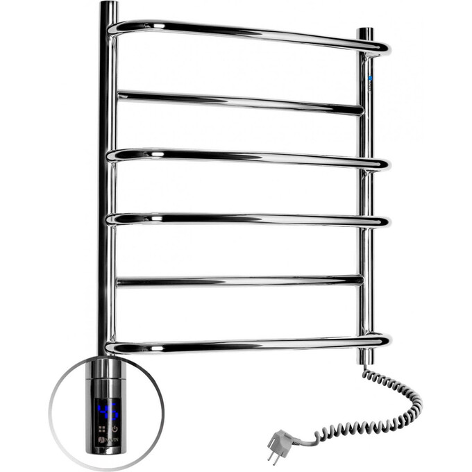 Электрический полотенцесушитель Navin Омега Sensor 10-015033-5360 (530x600, правый, сенсорный, с таймером), Доступные размеры: 530 x 600, Цвет производителя: хром, Подключение полотенцесушителя: правое, фото 2