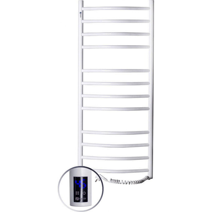 Электрический полотенцесушитель Navin Камелия Sensor 12-007033-4812 (480x1200, белый глянец, правый, сенсорный, с таймером), Доступные размеры: 480 x 1200, Цвет производителя: белый глянец, Подключение полотенцесушителя: правое, фото 