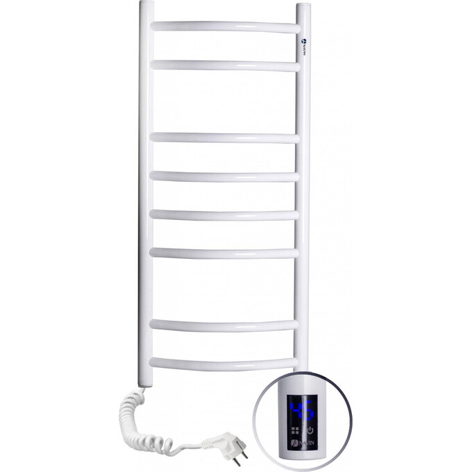 Электрический полотенцесушитель Navin Камелия Sensor 12-007133-3680 (360x800, белый глянец, левый, сенсорный, с таймером), Доступные размеры: 360 x 800, Цвет производителя: белый глянец, Подключение полотенцесушителя: левое, фото 