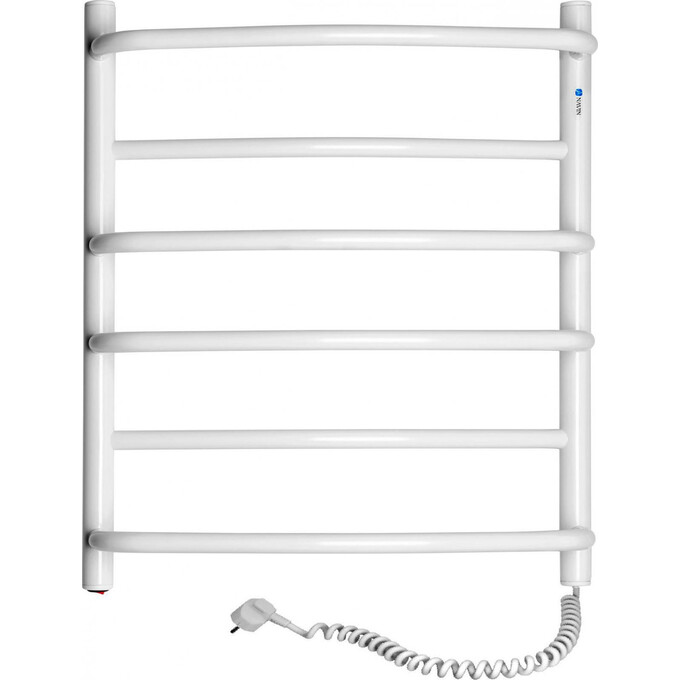 Электрический полотенцесушитель Navin Омега 12-015030-5360 (530x600, белый глянец, правый), Доступные размеры: 530 x 600, Цвет производителя: белый глянец, Подключение полотенцесушителя: правое, фото 