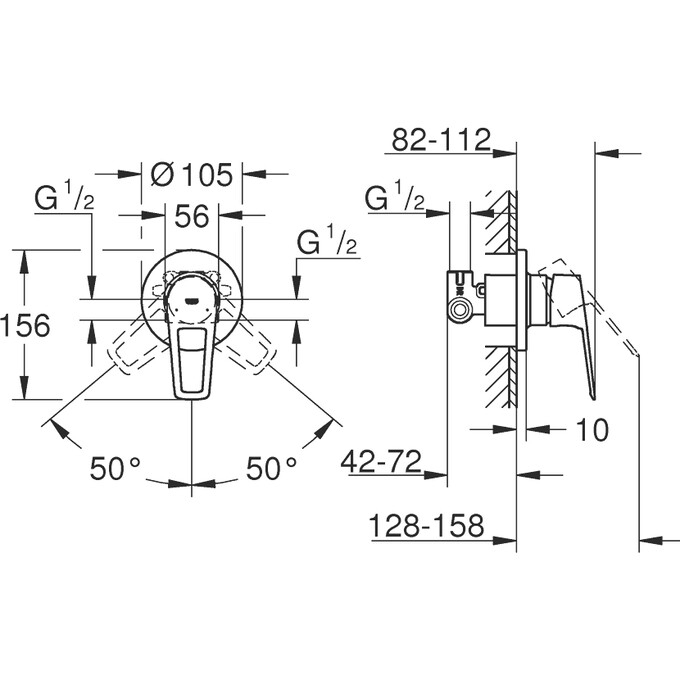 Гигиенический душ со смесителем Grohe QuickFix BauLoop New UA202416QF, фото 10