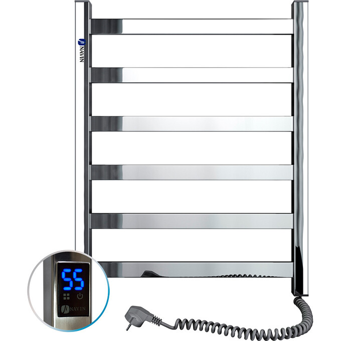 Электрический полотенцесушитель Navin Авангард Sensor 10-028053-4860 (480x600, правый, сенсорный, с таймером), Доступные размеры: 480 x 600, Цвет производителя: хром, Подключение полотенцесушителя: правое, фото 