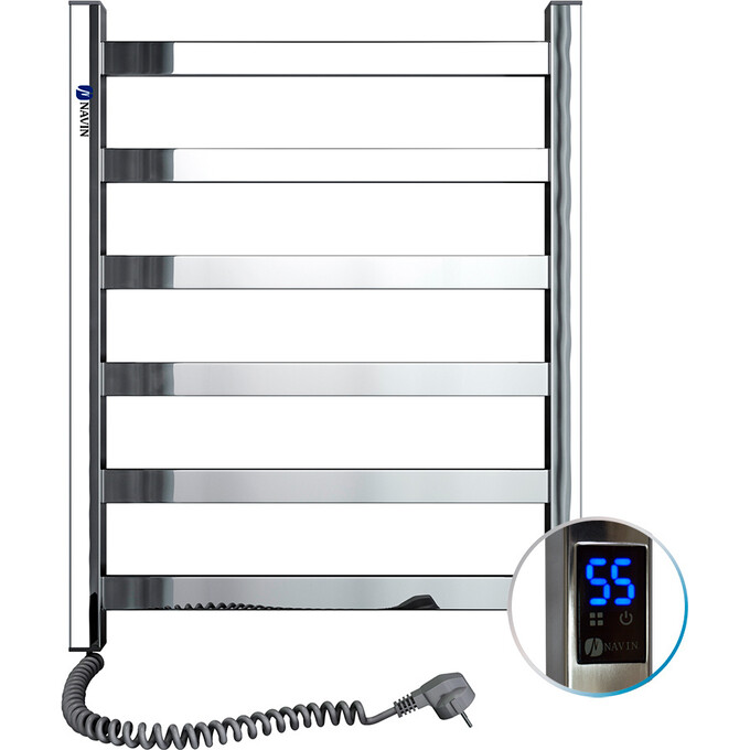 Электрический полотенцесушитель Navin Авангард Sensor 10-028153-4860 (480x600, левый, сенсорный, с таймером), Доступные размеры: 480 x 600, Цвет производителя: хром, Подключение полотенцесушителя: левое, фото 
