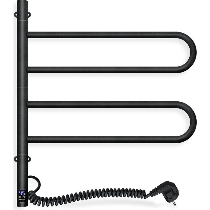 Электрический полотенцесушитель Navin Fouette Sensor 12-212033-4860 (480x600, черный муар, сенсорный, с таймером), Доступные размеры: 480 x 600, Цвет производителя: черный муар, Подключение полотенцесушителя: универсальное, фото 