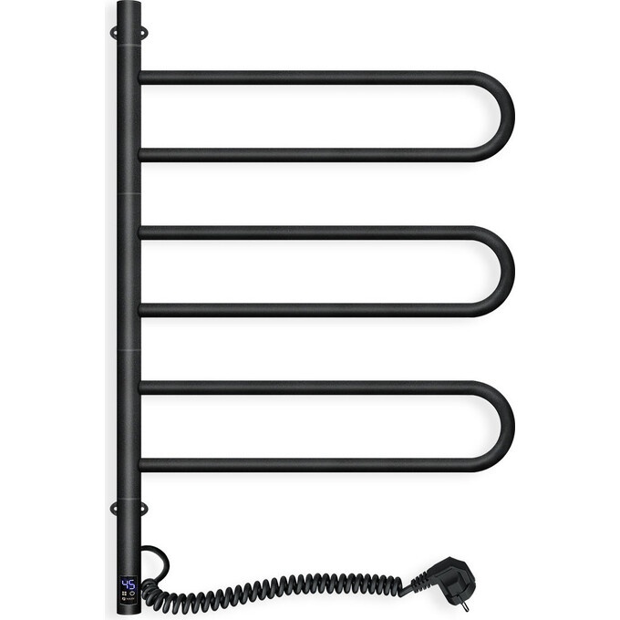 Электрический полотенцесушитель Navin Fouette Sensor 12-212033-4880 (480x800, черний муар, сенсорный, с таймером), Доступные размеры: 480 x 800, Цвет производителя: черный муар, Подключение полотенцесушителя: универсальное, фото 